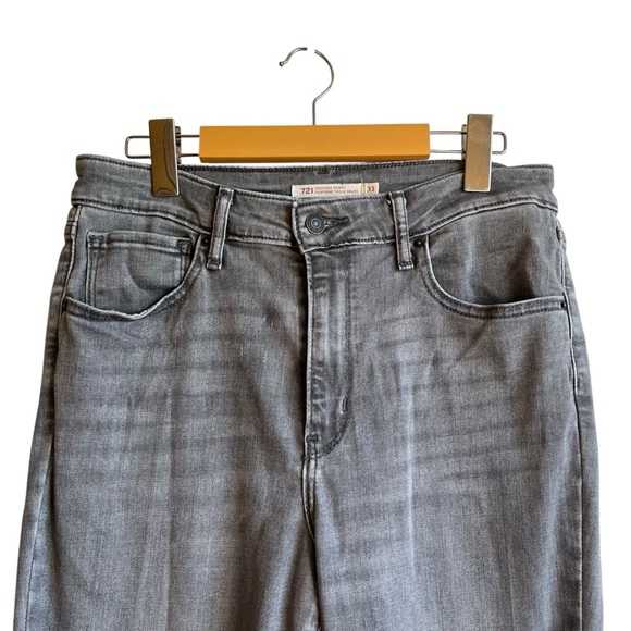 Levi’s 721 High Rise Skinny Grey Granite Jeans Size 31 Hemmed - Picture 3 of 15